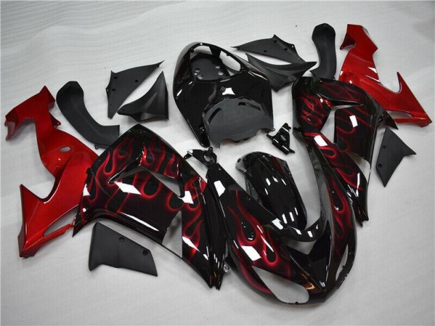 Buy 2006-2007 Red Flame Kawasaki ZX10R Motorcycle Fairings Kit Canada