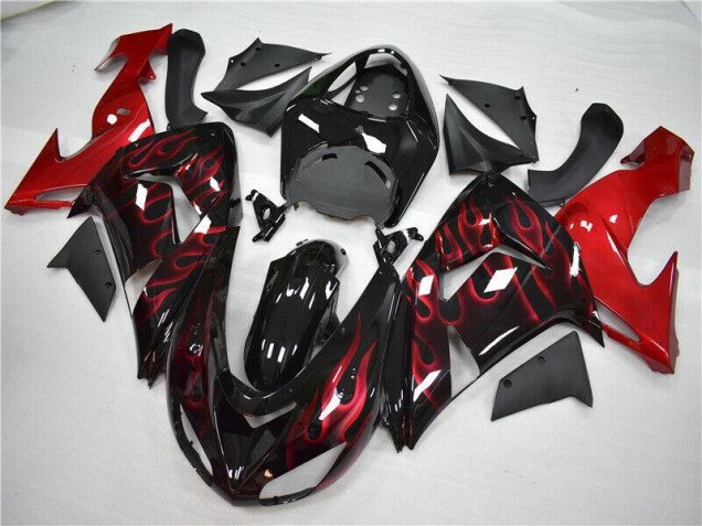 Buy 2006-2007 Red Flame Kawasaki ZX10R Motorcycle Fairings Kit Canada