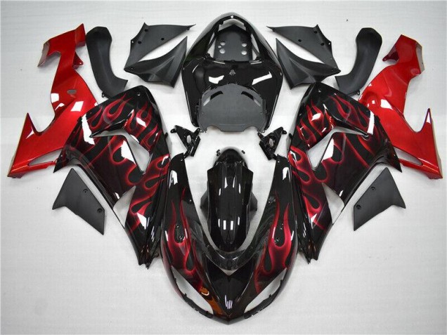 Buy 2006-2007 Red Flame Kawasaki ZX10R Motorcycle Fairings Kit Canada