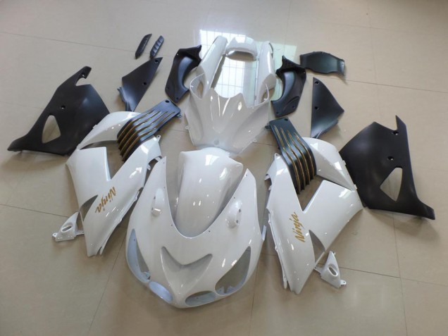 Buy 2006-2011 White and Matte Black Kawasaki ZX14R ZZR1400 Bike Fairings Canada Buy 2006-2011 White and Matte Black Kawasaki ZX14R ZZR1400 Bike Fairings Canada