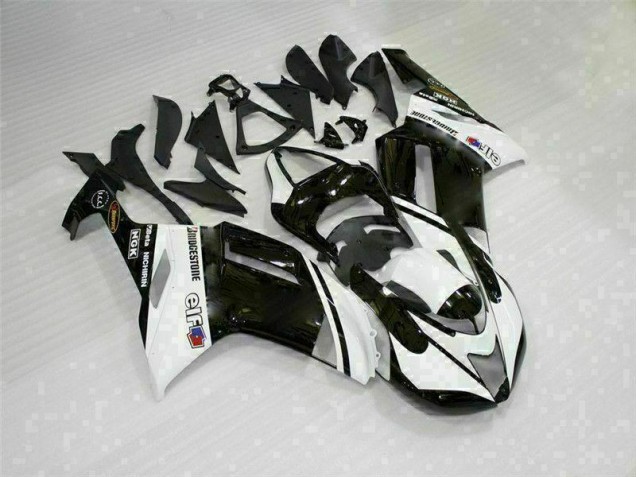 Buy 2007-2008 Black White Kawasaki ZX6R Bike Fairings Canada