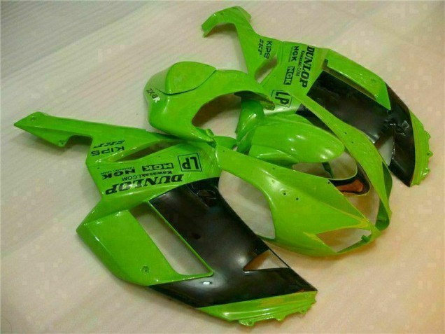 Buy 2007-2008 Green Black Dunlop Kawasaki ZX6R Motorbike Fairing Kits Canada