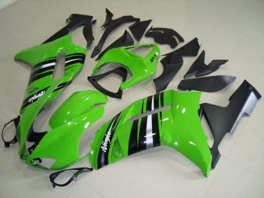Buy 2007-2008 Green and Silver Stripe Kawasaki ZX6R Motorcycle Fairings Kits Canada