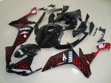 Buy 2007-2008 Glossy Black Flame Yamaha YZF R1 Motorcycle Fairings Kits Canada