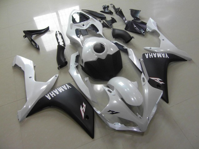 Buy 2007-2008 Pearl White Matte Black Yamaha YZF R1 Replacement Motorcycle Fairings Canada Buy 2007-2008 Pearl White Matte Black Yamaha YZF R1 Replacement Motorcycle Fairings Canada