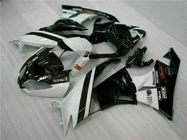 Buy 2009-2012 Black White 3M Touch4 Kawasaki ZX6R Bike Fairings Canada Buy 2009-2012 Black White 3M Touch4 Kawasaki ZX6R Bike Fairings Canada