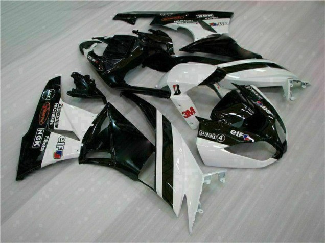 Buy 2009-2012 Black White 3M Touch4 Kawasaki ZX6R Bike Fairings Canada Buy 2009-2012 Black White 3M Touch4 Kawasaki ZX6R Bike Fairings Canada