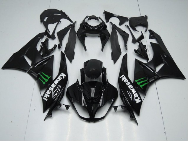 Buy 2009-2012 Black with Monster Kawasaki ZX6R Replacement Motorcycle Fairings Canada
