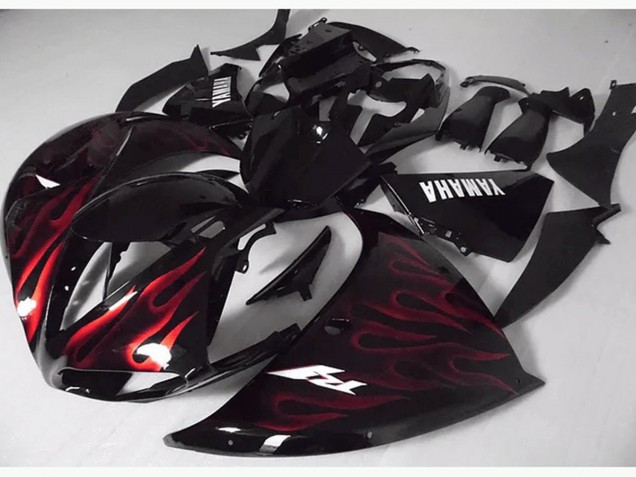 Buy 2012-2014 Red Black Flame Yamaha YZF R1 Motorcycle Fairing Kits Canada Buy 2012-2014 Red Black Flame Yamaha YZF R1 Motorcycle Fairing Kits Canada
