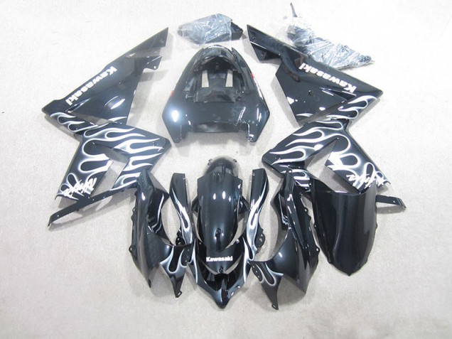 Buy 2003-2005 Black White Flame Kawasaki ZX10R Motorcycle Fairings Canada