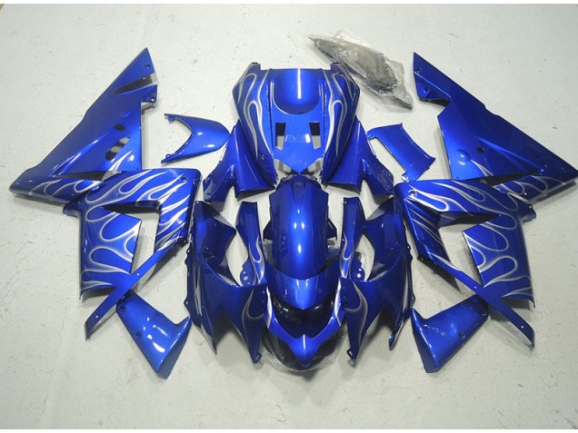 Buy 2003-2005 Blue White Flame Kawasaki ZX10R Motorcycle Replacement Fairings Canada