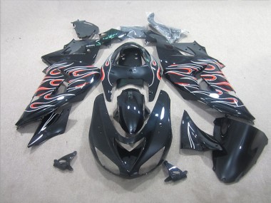 Buy 2006-2007 Black White Red Flame Kawasaki ZX10R Motorbike Fairing Canada