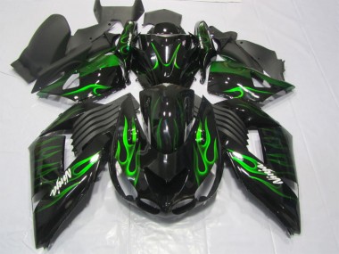 Buy 2006-2011 Black Green Flame Ninja Kawasaki ZX14R ZZR1400 Motorcycle Replacement Fairings Canada