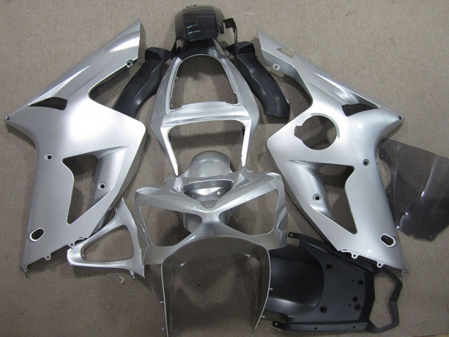 Buy 2003-2004 Silver Kawasaki ZX6R Motorcycle Fairings Kit Canada