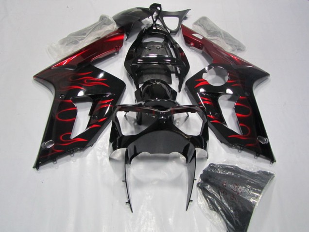 Buy 2003-2004 Black Red Flame Kawasaki ZX6R Motorcycle Fairing Canada