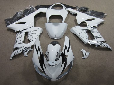 Buy 2005-2006 White Ninja 636 Kawasaki ZX6R Moto Fairings Canada