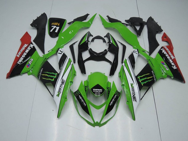 Buy 2013-2018 Black Green White Monster Kawasaki ZX6R Bike Fairings Canada Buy 2013-2018 Black Green White Monster Kawasaki ZX6R Bike Fairings Canada