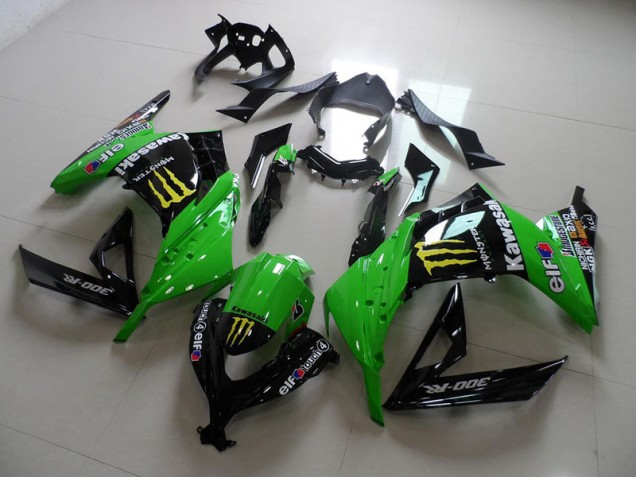 Buy 2013-2016 Black Green Monster Kawasaki ZX300R Motorcycle Fairings Kits Canada
