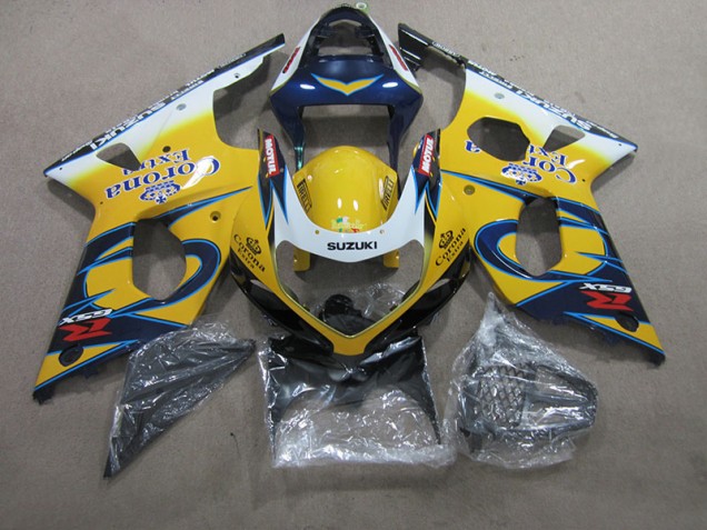 Buy 2000-2002 Yellow Blue Corona Extra Suzuki GSXR1000 Motorcycle Fairings Kit Canada Buy 2000-2002 Yellow Blue Corona Extra Suzuki GSXR1000 Motorcycle Fairings Kit Canada