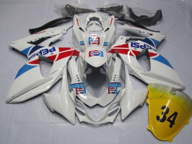 Buy 2009-2016 White Pepsi 34 Suzuki GSXR1000 Motorcycle Fairings Kit Canada