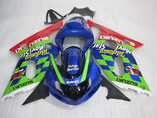 Buy 2001-2003 Blue Green Red Telefumia Movistar Suzuki GSXR600 Motorbike Fairing Canada Buy 2001-2003 Blue Green Red Telefumia Movistar Suzuki GSXR600 Motorbike Fairing Canada