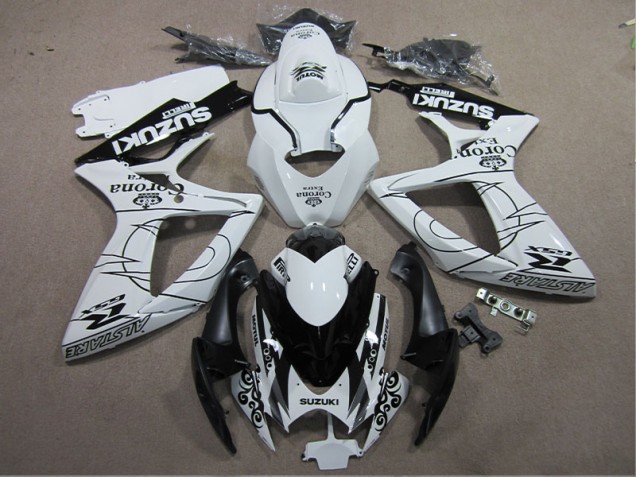 Buy 2006-2007 White Black Corona Extra Suzuki GSXR600 Motorcylce Fairings Canada Buy 2006-2007 White Black Corona Extra Suzuki GSXR600 Motorcylce Fairings Canada
