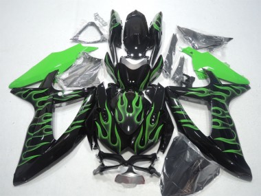 Buy 2008-2010 Black Green Flame Suzuki GSXR600 Bike Fairings Canada