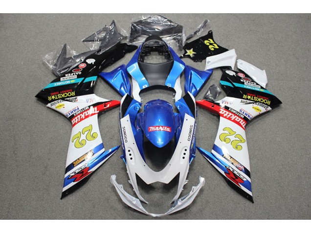Buy 2011-2021 Blue White Red Rockstar 22 Suzuki GSXR600 Bike Fairing Kit Canada