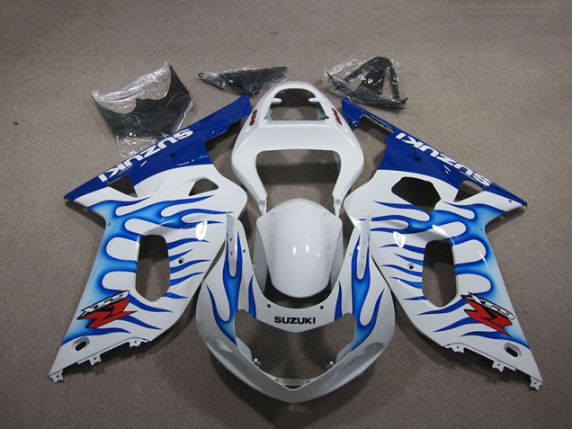 Buy 2001-2003 White Blue Flame Suzuki GSXR750 Motorbike Fairings Canada