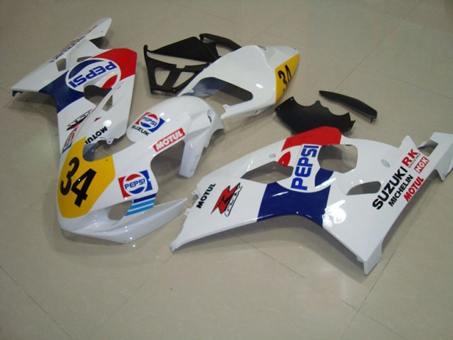 Buy 2004-2005 White Blue Pepsi 34 Suzuki GSXR750 Replacement Motorcycle Fairings Canada Buy 2004-2005 White Blue Pepsi 34 Suzuki GSXR750 Replacement Motorcycle Fairings Canada