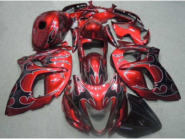 Buy 1996-2007 Red with Black Flame Suzuki GSXR1300 Hayabusa Motorcycle Fairings Kits Canada