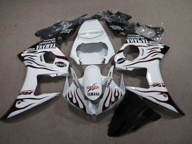 Buy 2003-2005 White Black Flame Shark Yamaha YZF R6 Replacement Fairings Canada